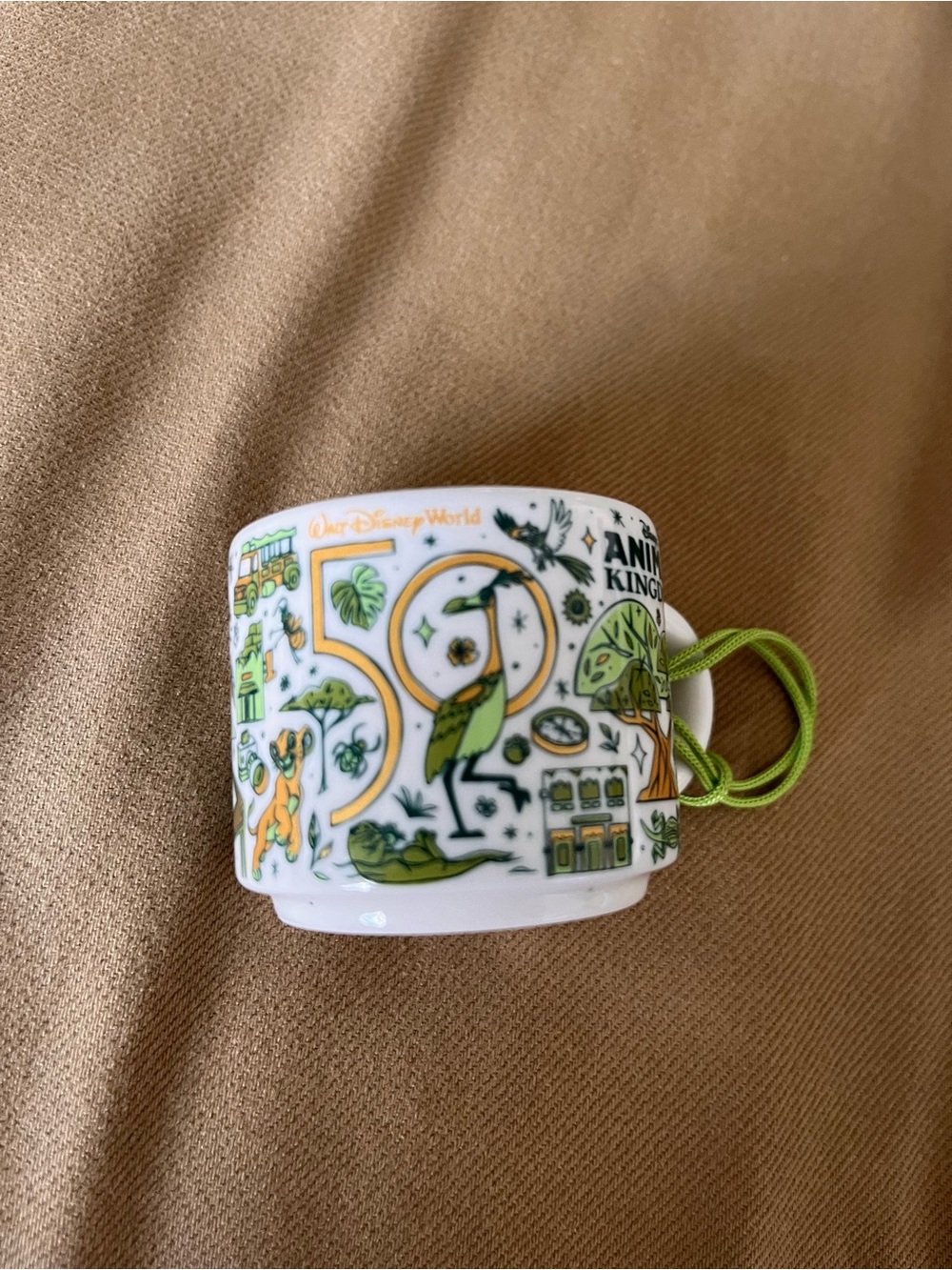Disney Animal Kingdom Green and White Ceramic Mug Starbucks mini